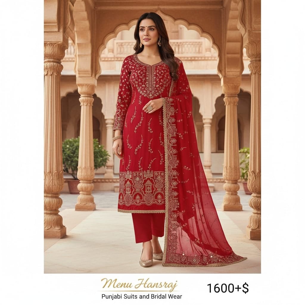 Red Punjabi suit set