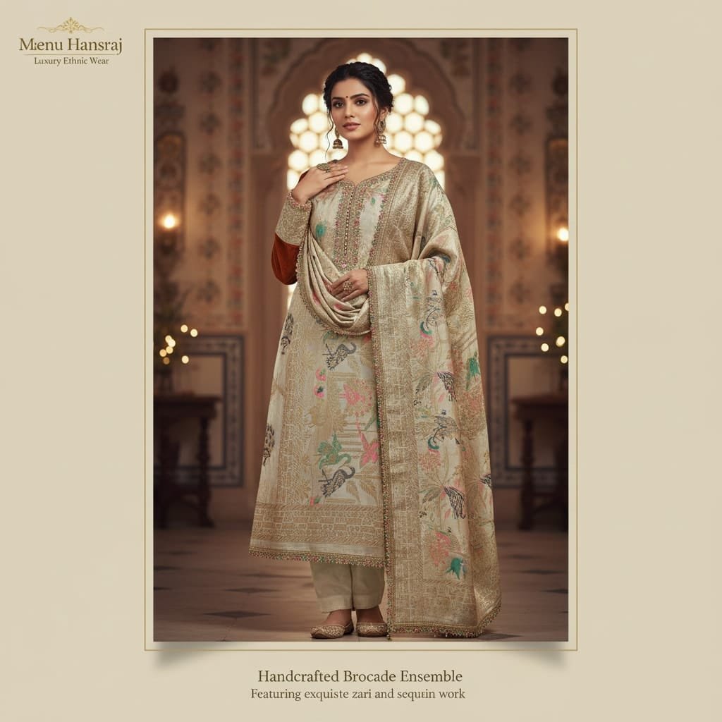 Luxury handcrafted brocade suit