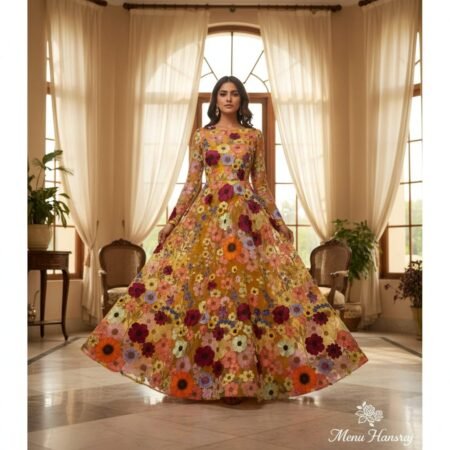 Luxury floral embroidered gown